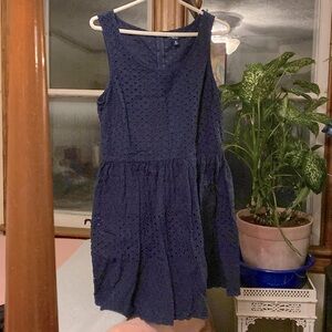Old Navy navy sleeveless eyelet dress, size 12.